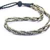 Natural Pyrite Faceted Beads 3 Strand Handmade Necklace. The length of All strands in Necklace is 14 Inches and Size 4 mm approx. 